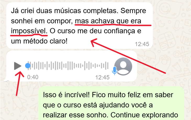 Depoimento do aluno 1